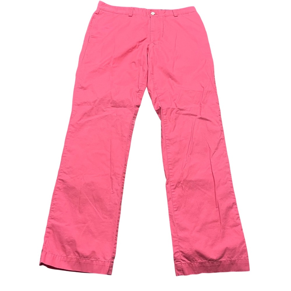 Vineyard Vines Breaker Pants Mens 32x32 Coral Pink Chinos Straight Leg Cotton